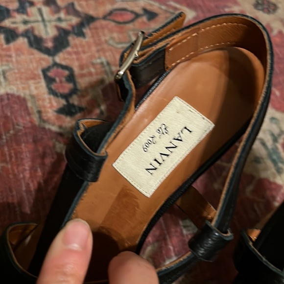 Lanvin leather and cork platform wedges - Picture 2 of 4